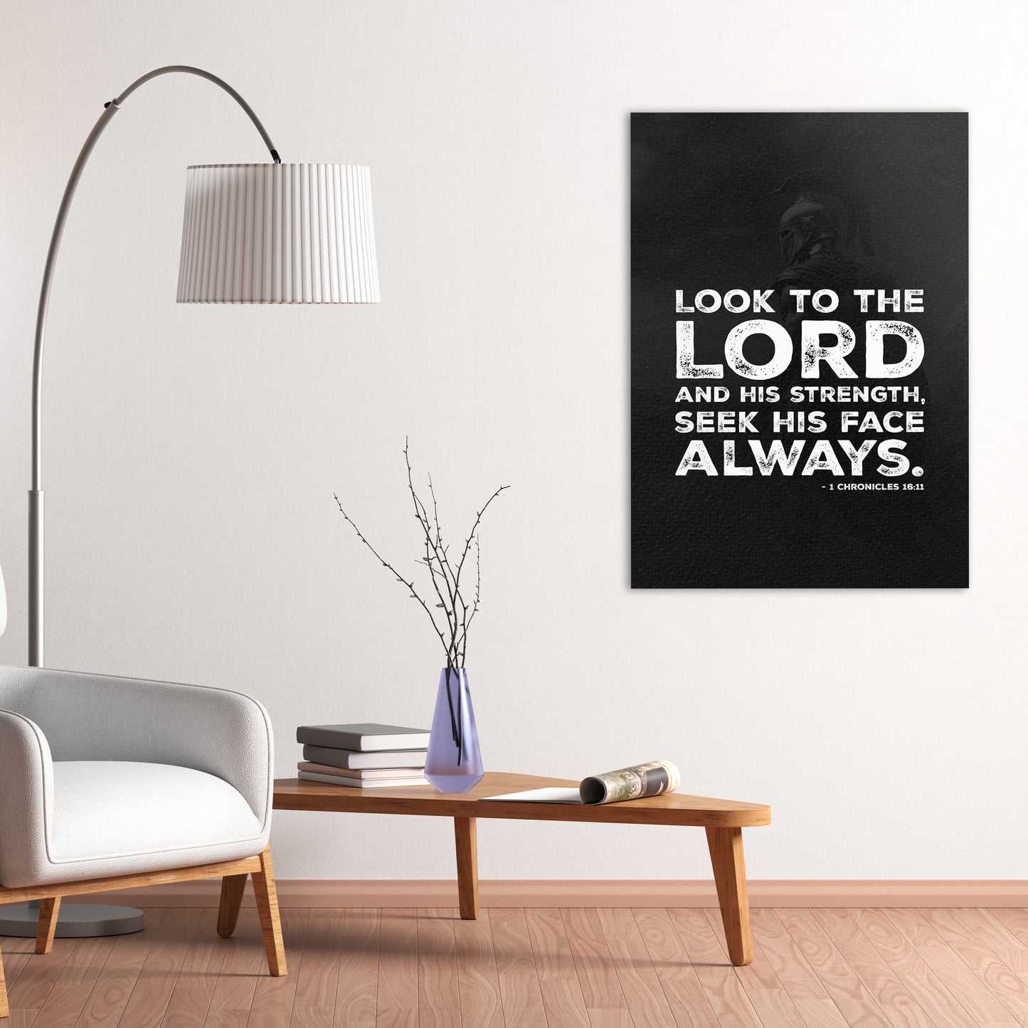 Christian wall canvas with 1 Chronicles 16:11 verse