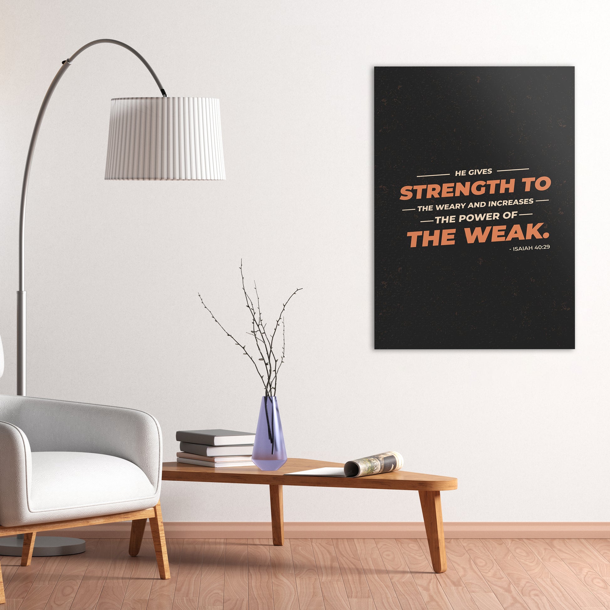 Christian wall canvas with Isaiah 40:29 Verse