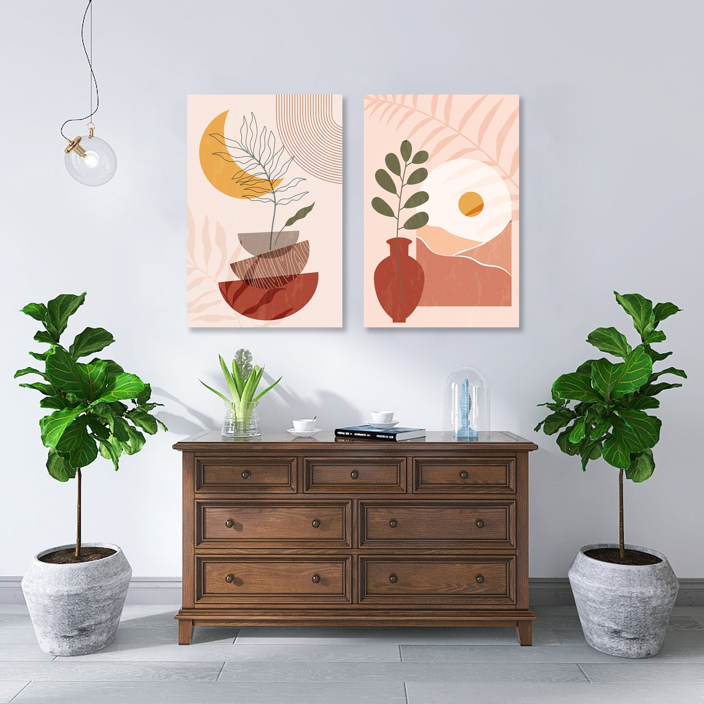 Abstract Plant boho art
