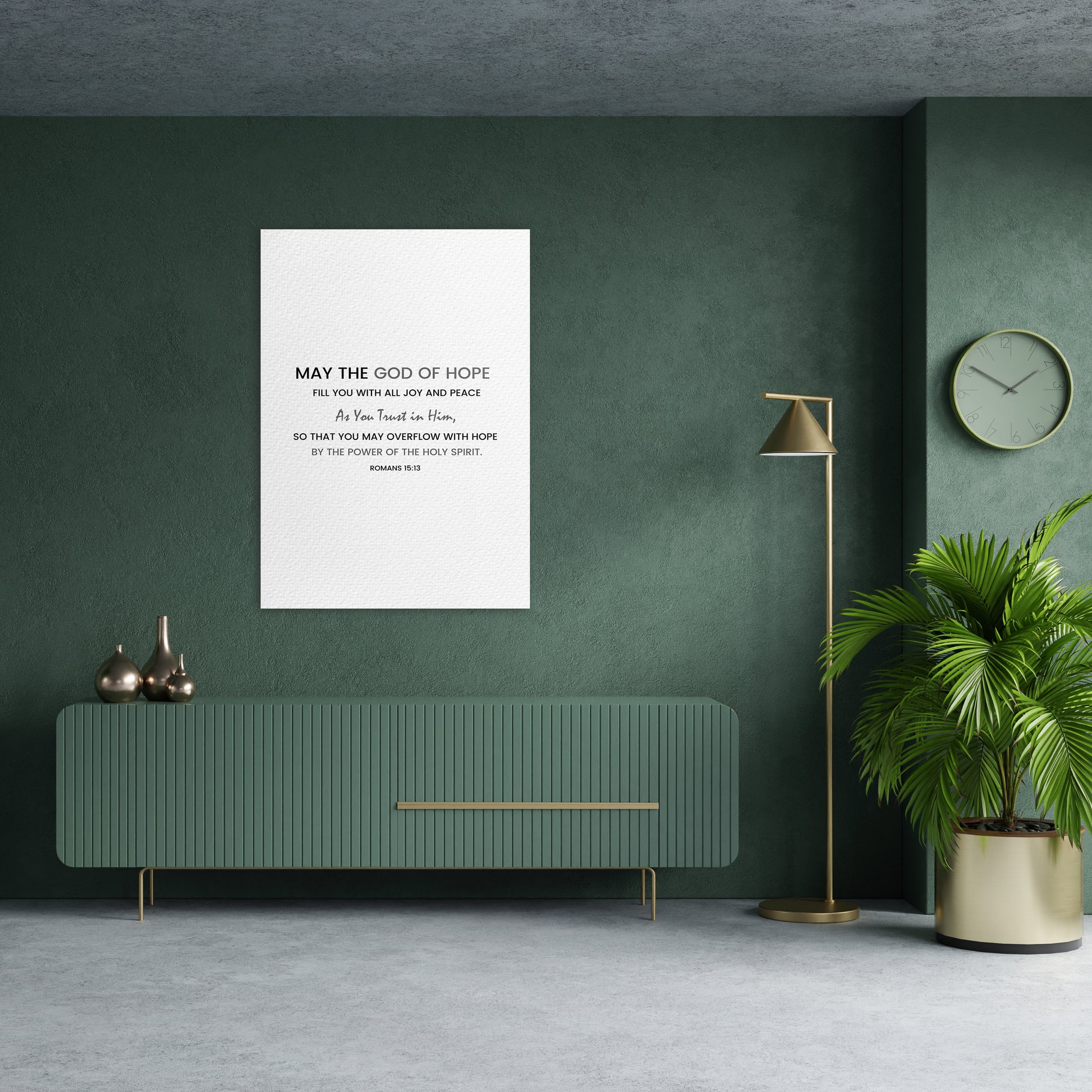 Christian wall canvas with Romans 15:13 Verse