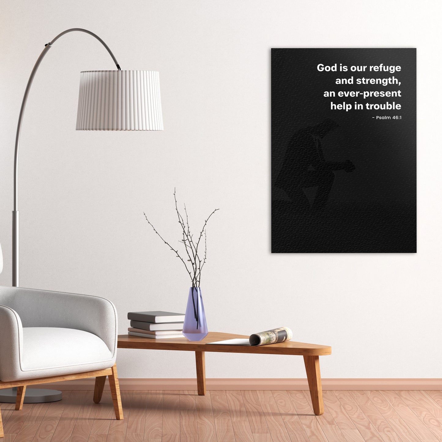 Christian wall canvas with Psalm 46:1 Verse