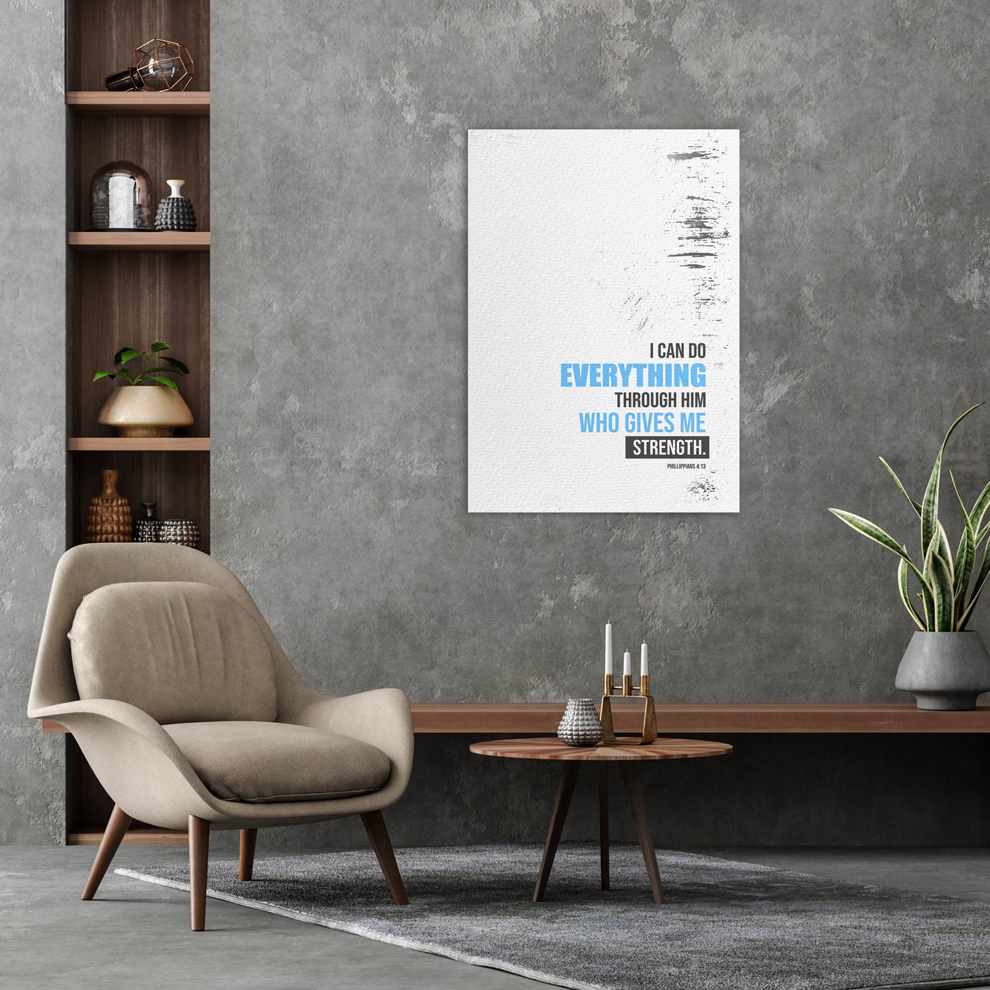 Christian wall canvas with Philippians 4:13 Verse