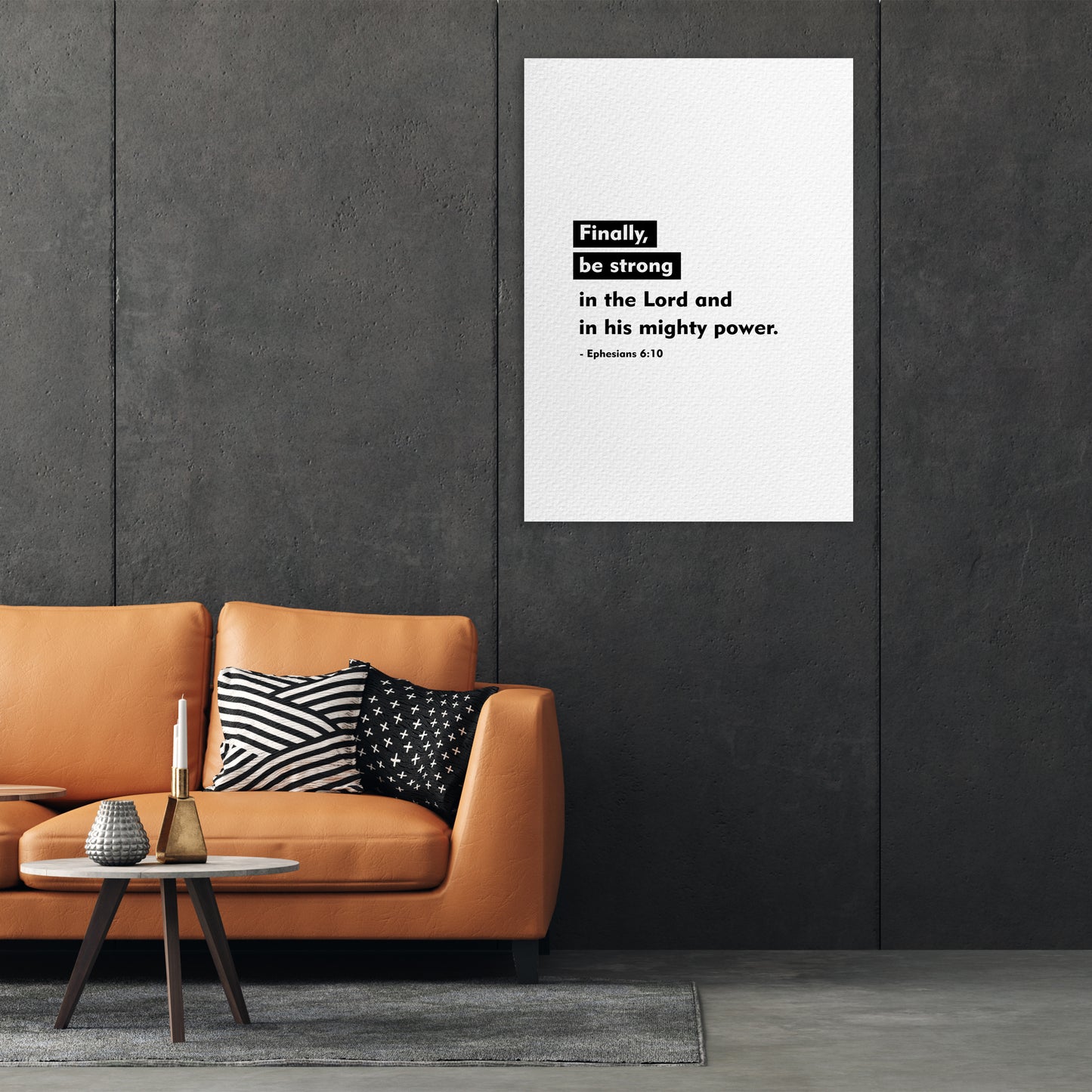 Christian wall canvas with Ephesians 6:10 Verse