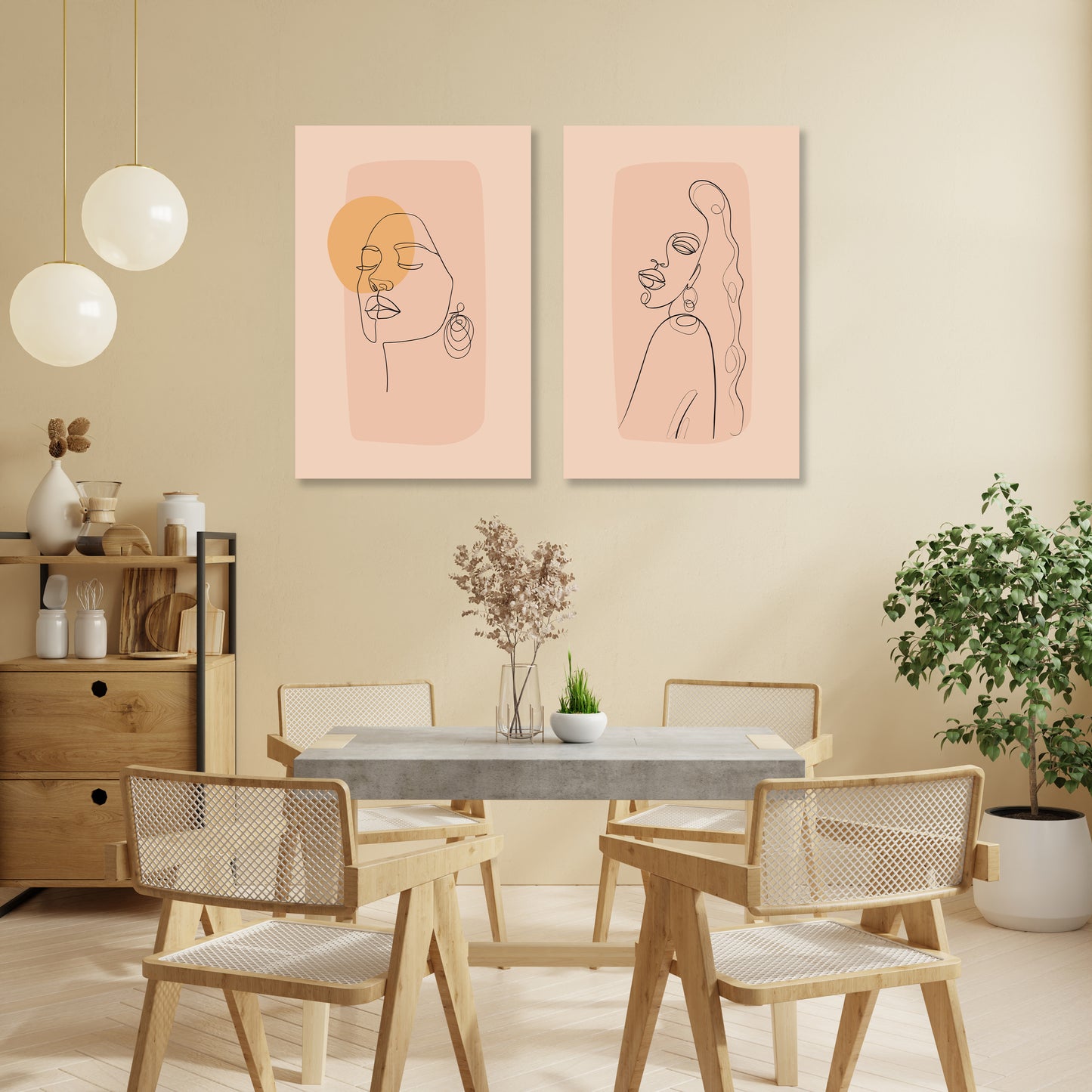 Abstract woman boho art