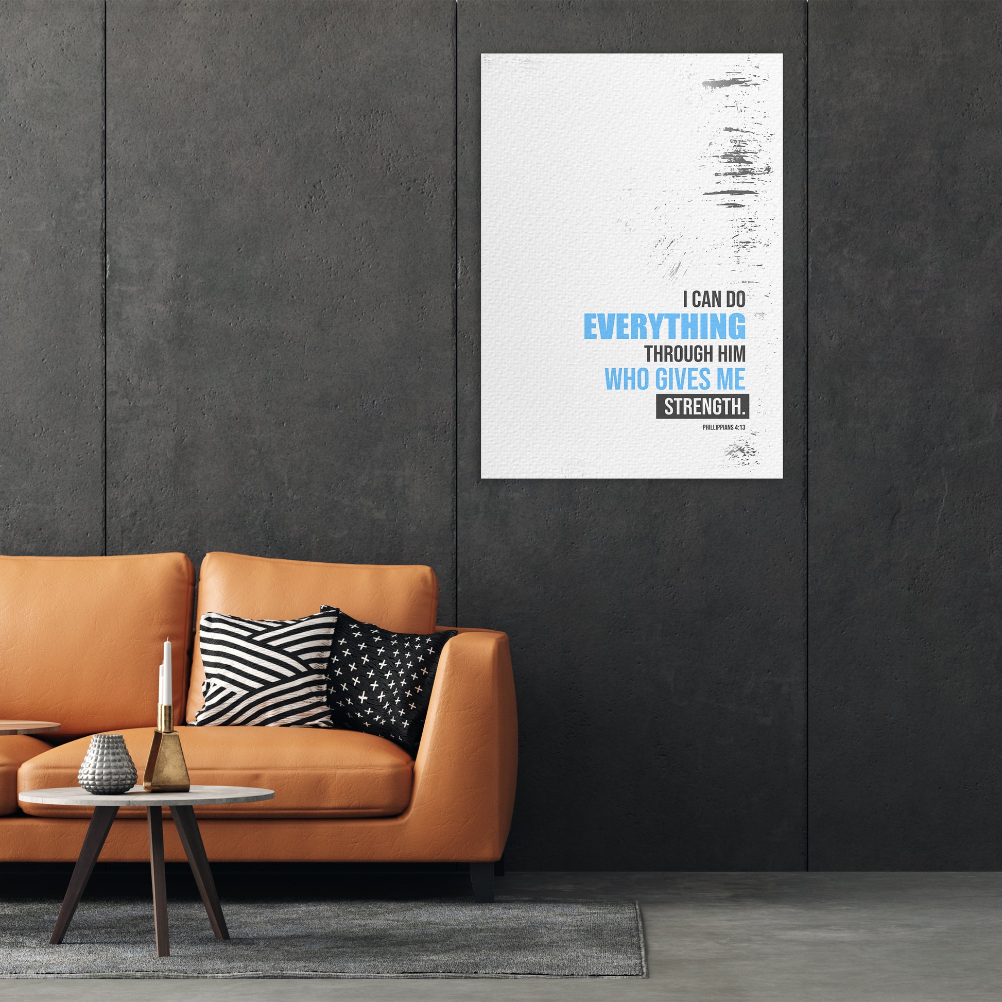 Christian wall canvas with Philippians 4:13 Verse