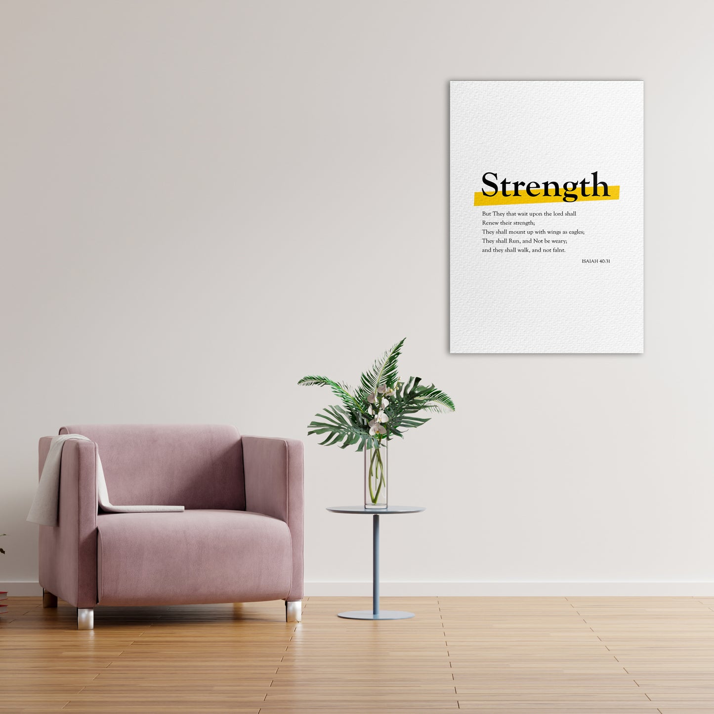 Christian wall canvas with Isaiah 40:31 Verse