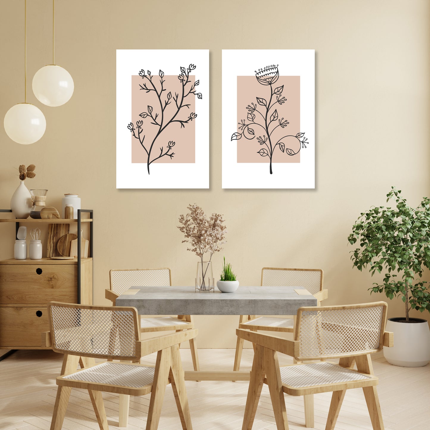 Abstract Floral Wall Art