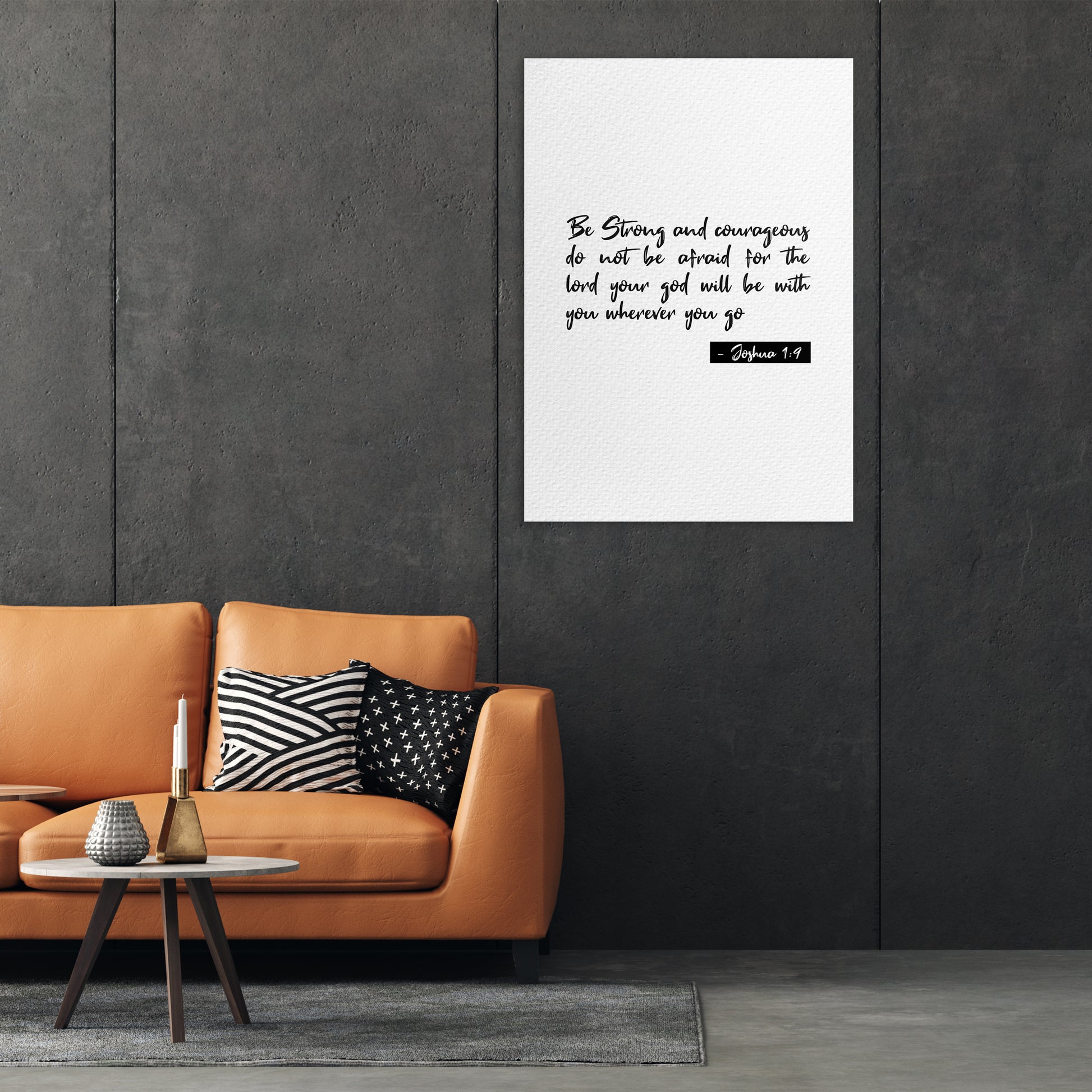 Christian wall canvas with Joshua 1 :9 Verse