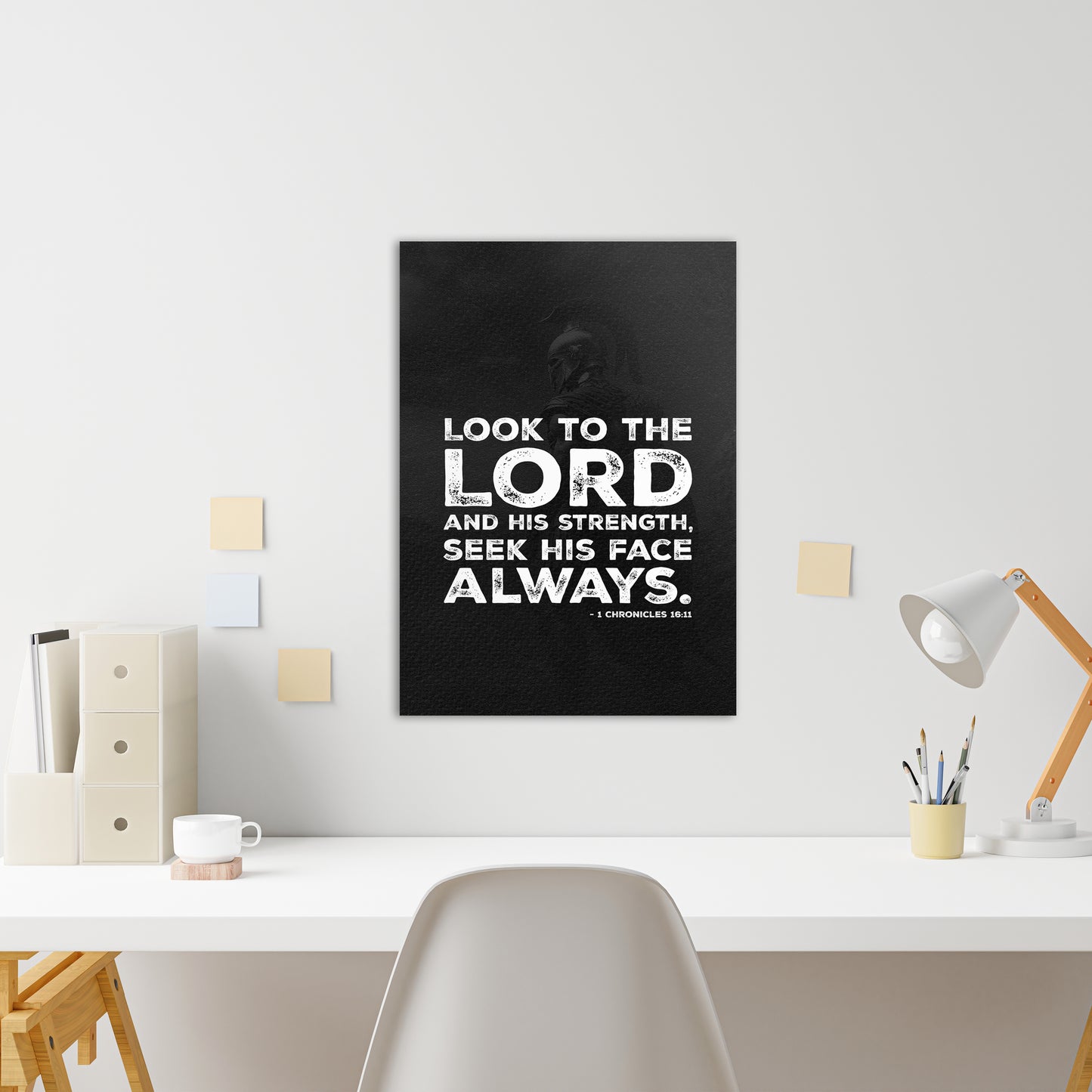 Christian wall canvas with 1 Chronicles 16:11 verse