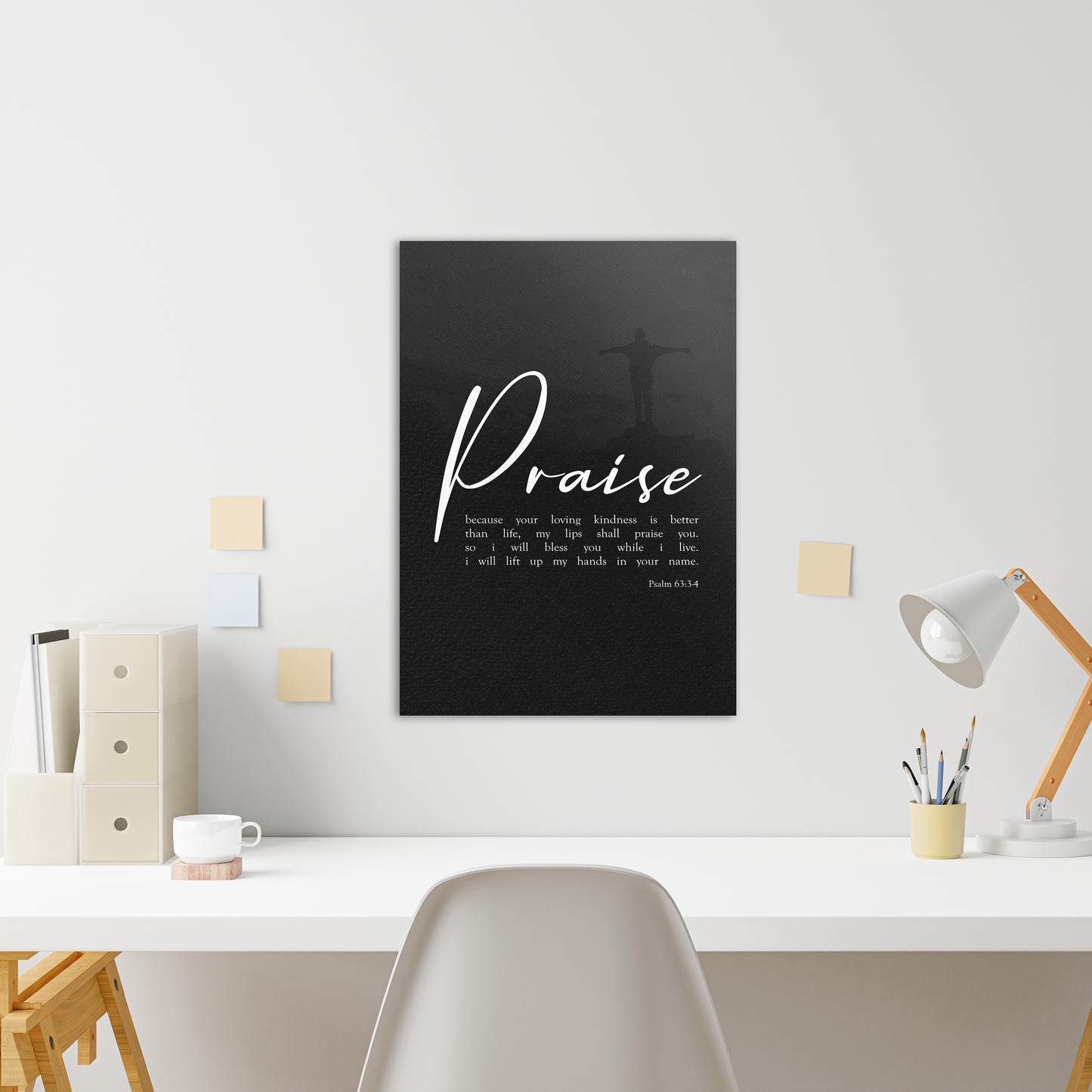 Christian wall canvas with Psalm 63:34 Verse