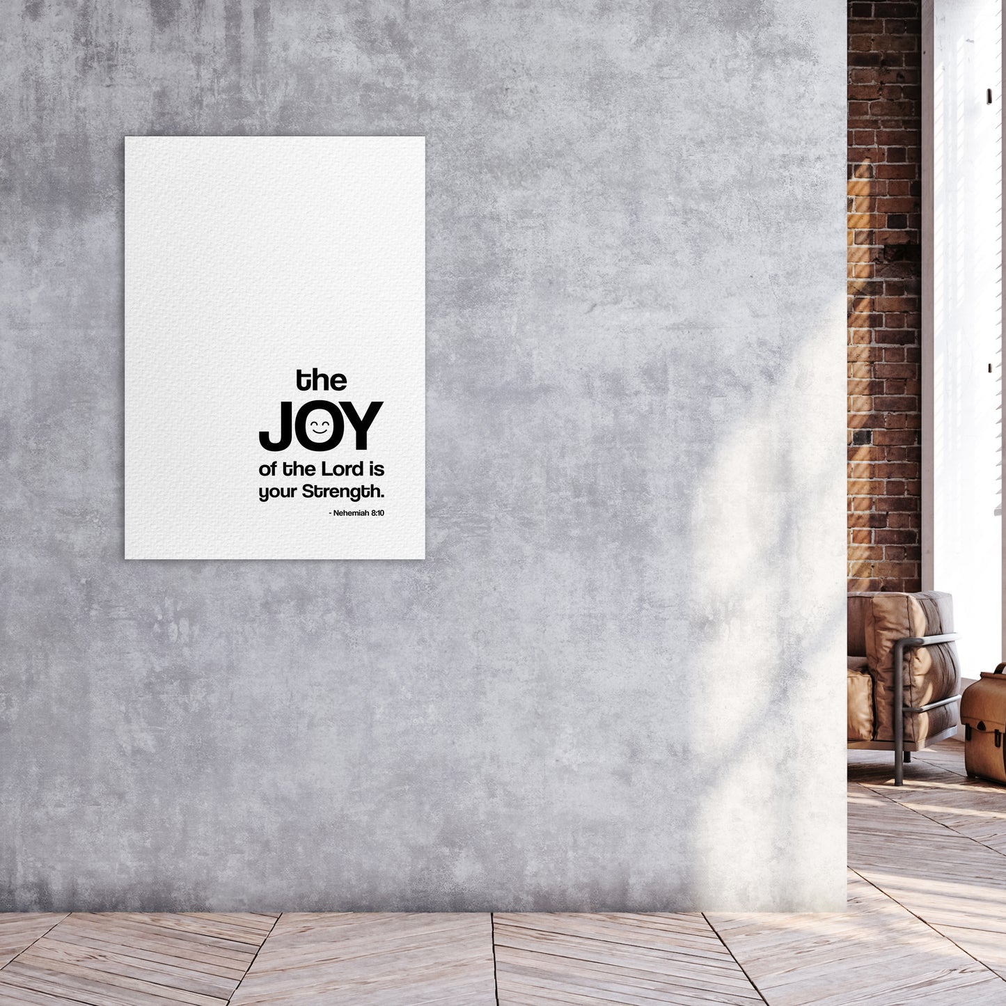 Christian wall canvas with Nehemiah 8:10 Verse