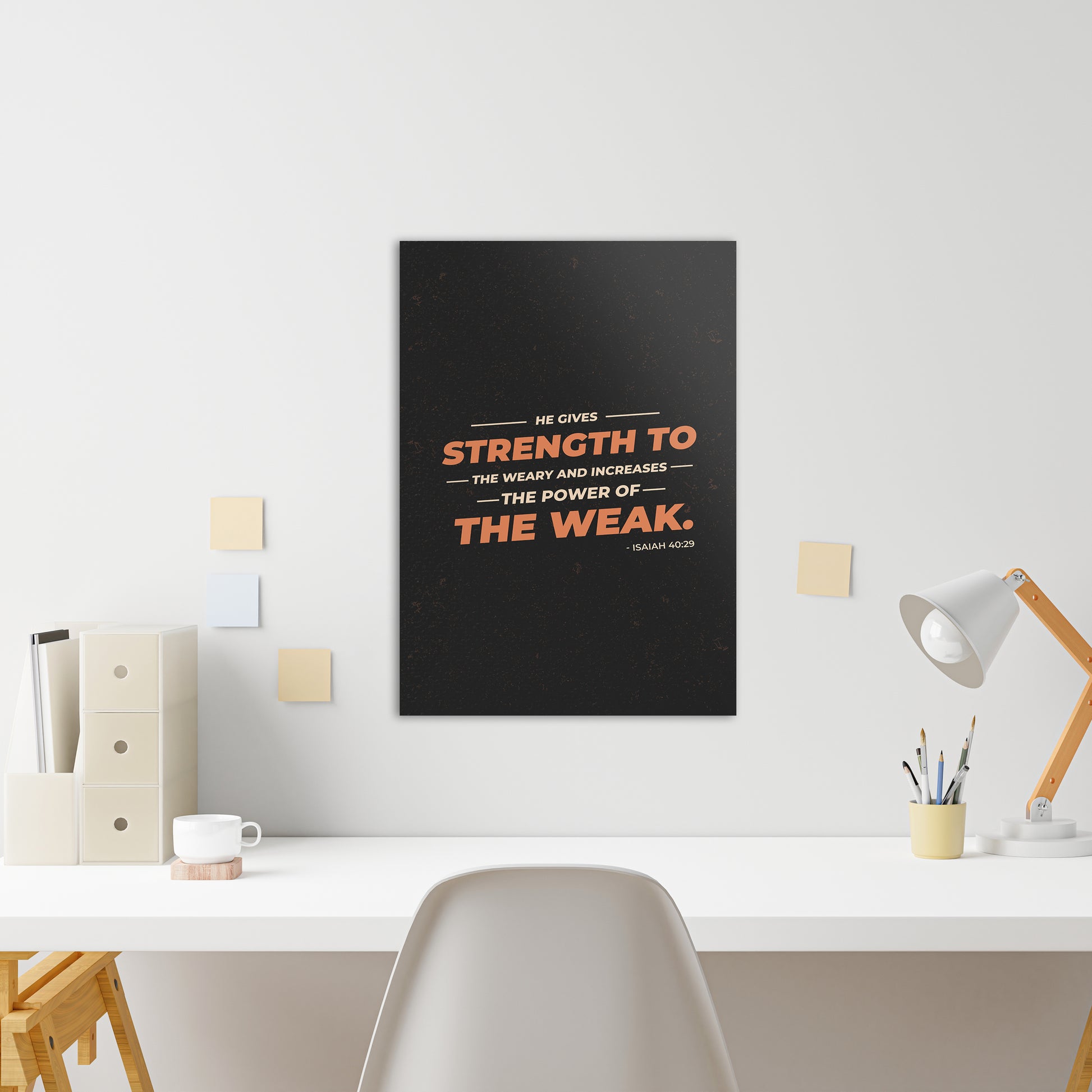 Christian wall canvas with Isaiah 40:29 Verse