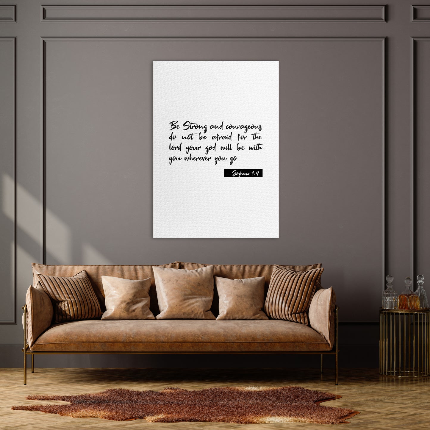 Christian wall canvas with Joshua 1 :9 Verse