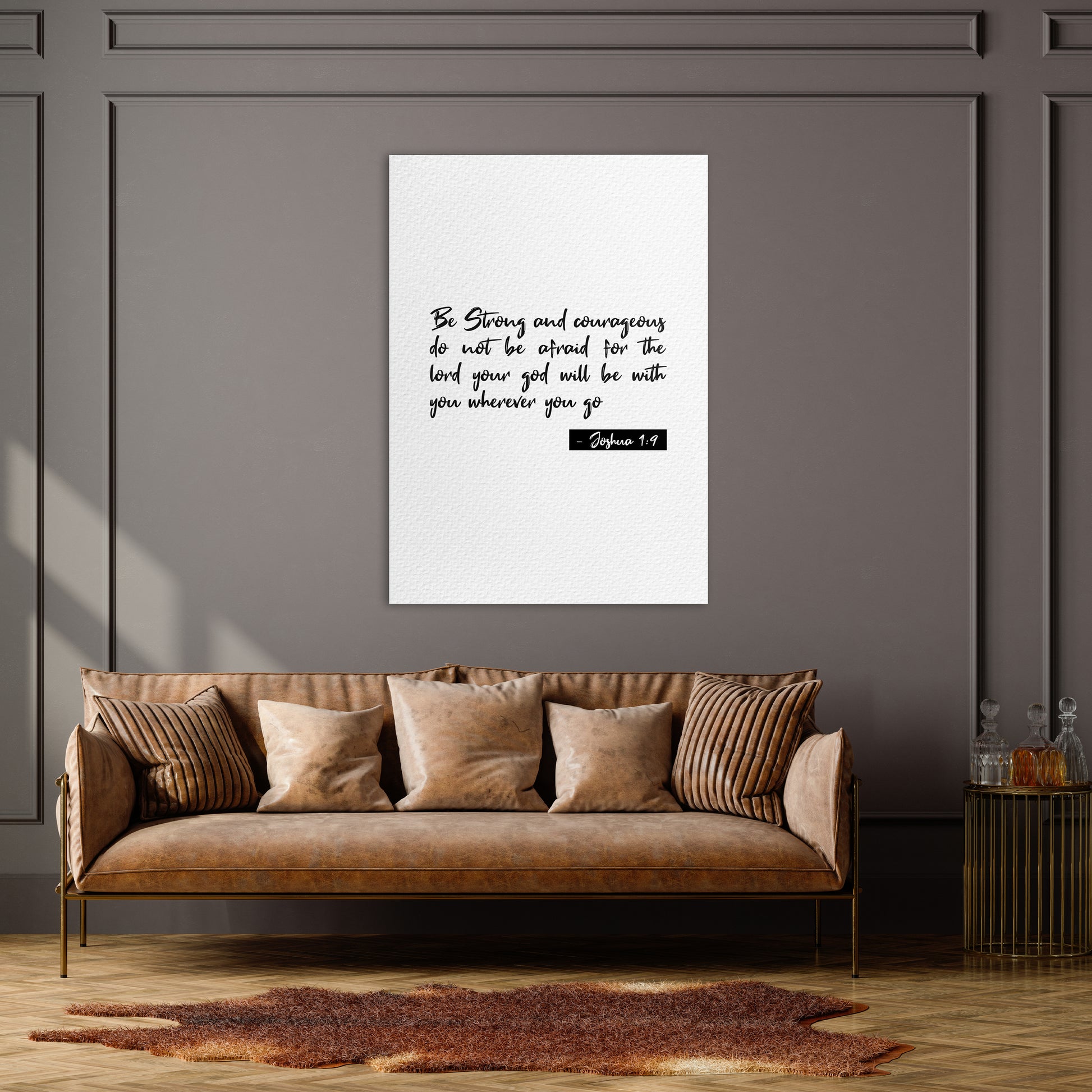 Christian wall canvas with Joshua 1 :9 Verse