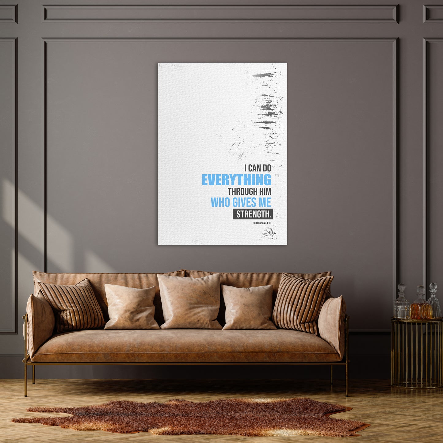 Christian wall canvas with Philippians 4:13 Verse