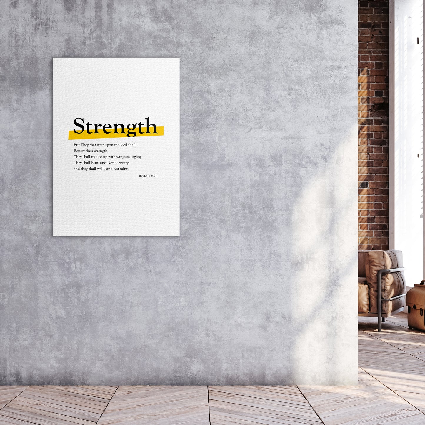 Christian wall canvas with Isaiah 40:31 Verse
