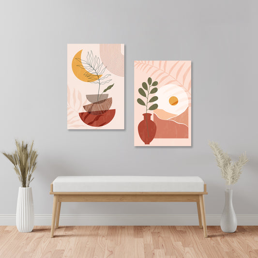 Abstract Plant boho art