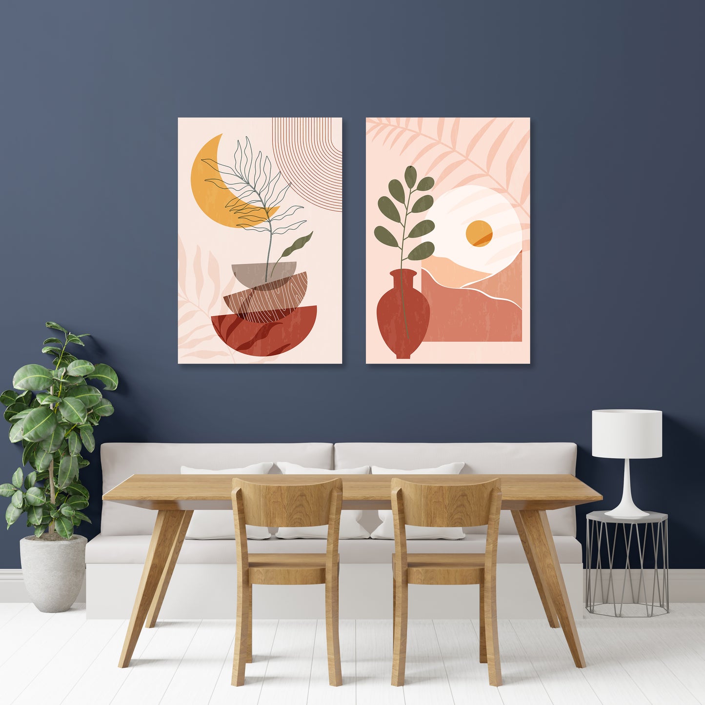 Abstract Plant boho art