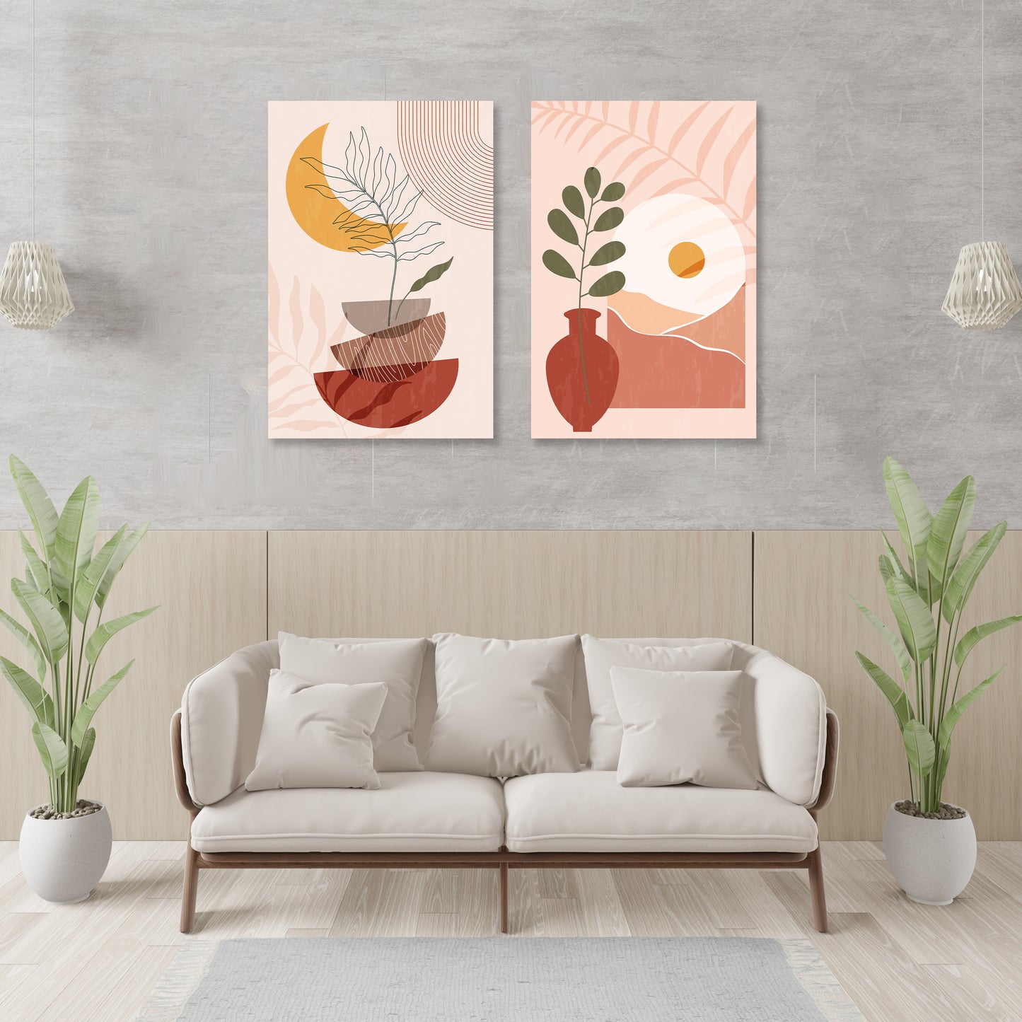 Abstract Plant boho art