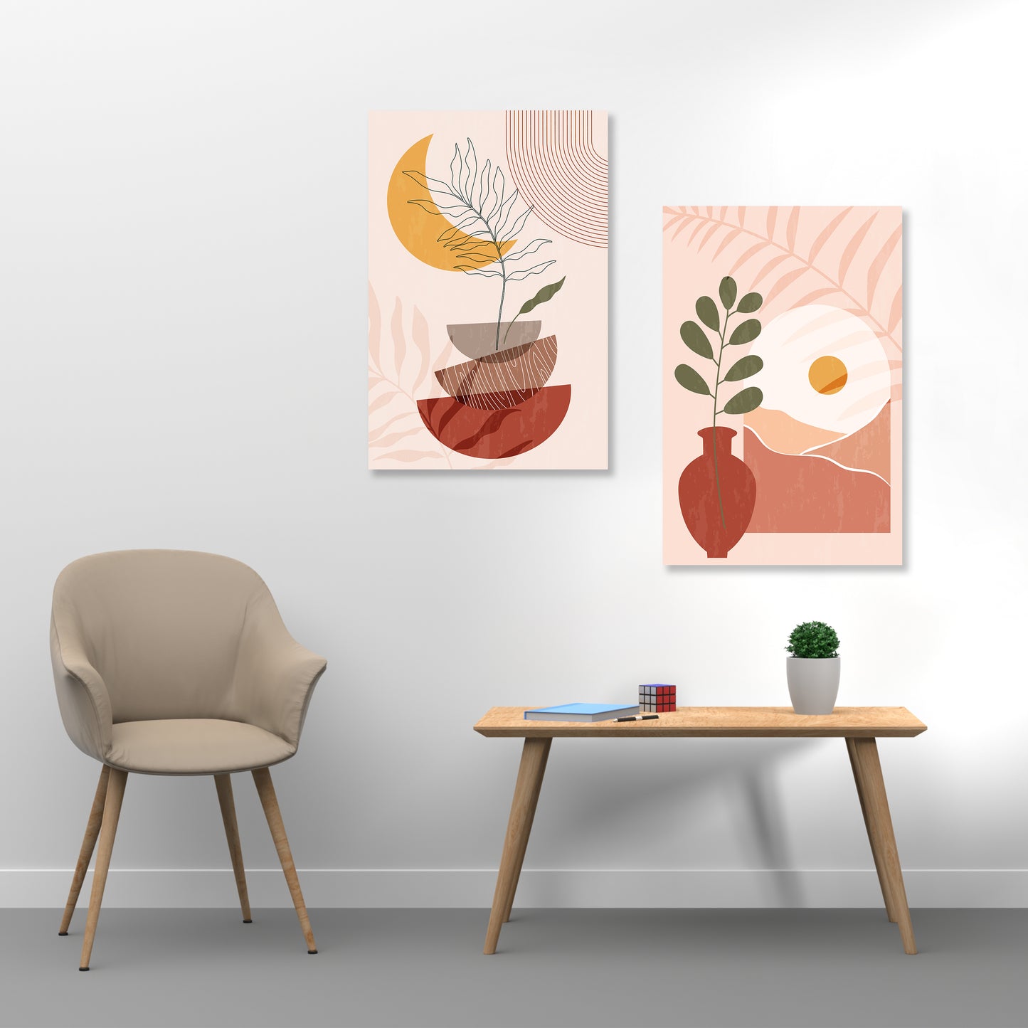 Abstract Plant boho art