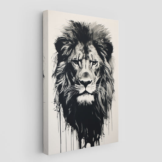 The Lion's Attitude Black Wall Art