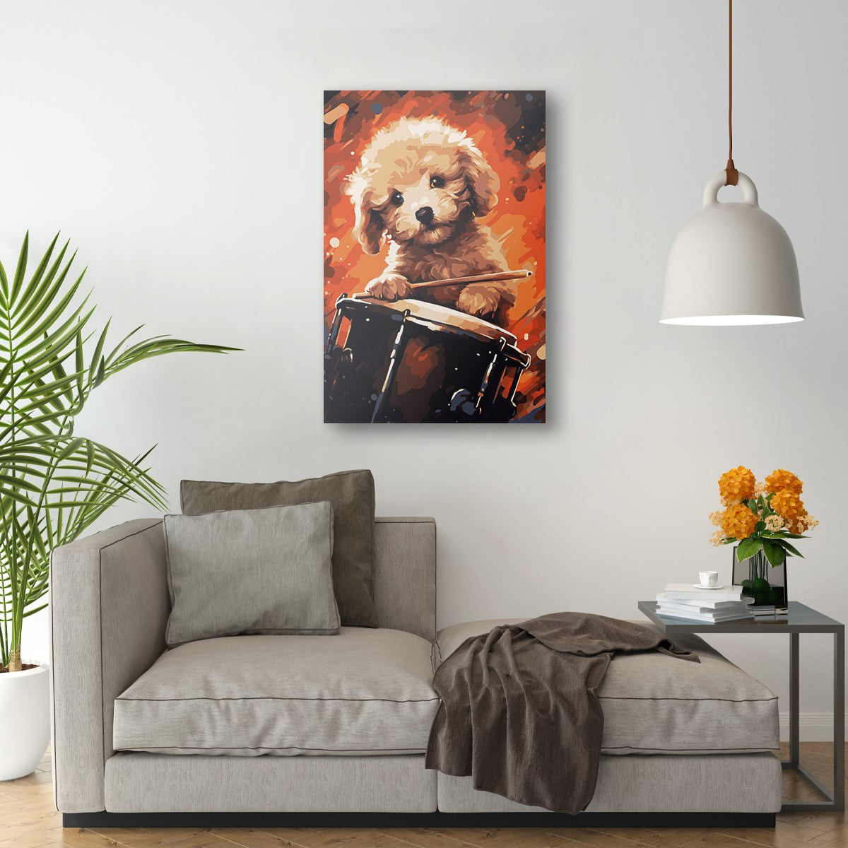 The Drumming Puppy Wall Art