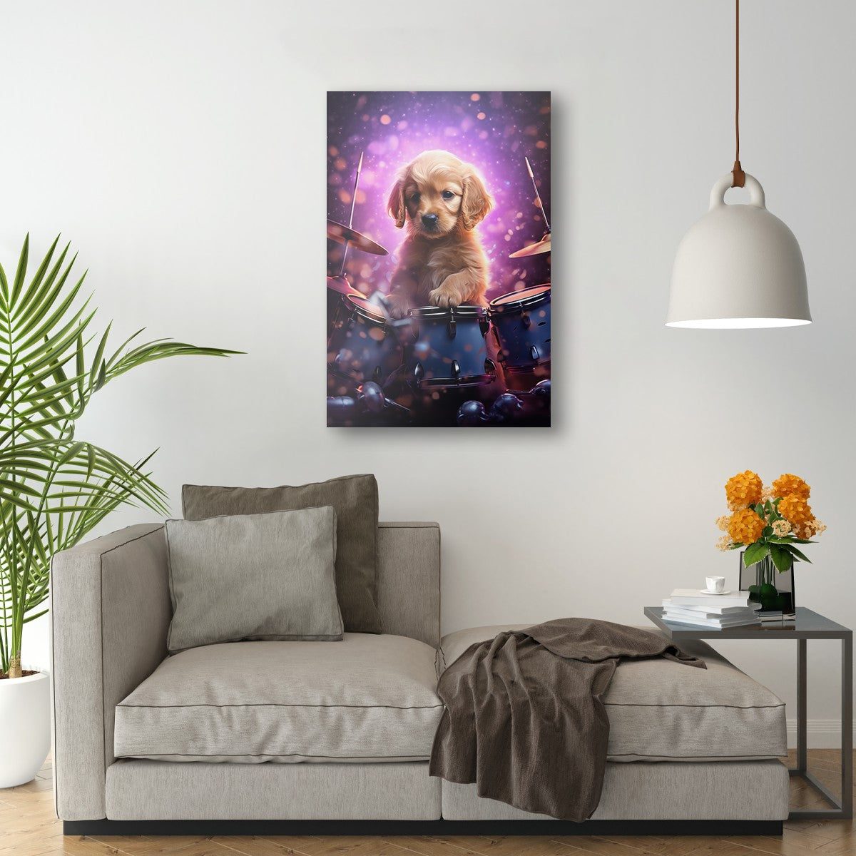 Puppy Drumming Wall Art