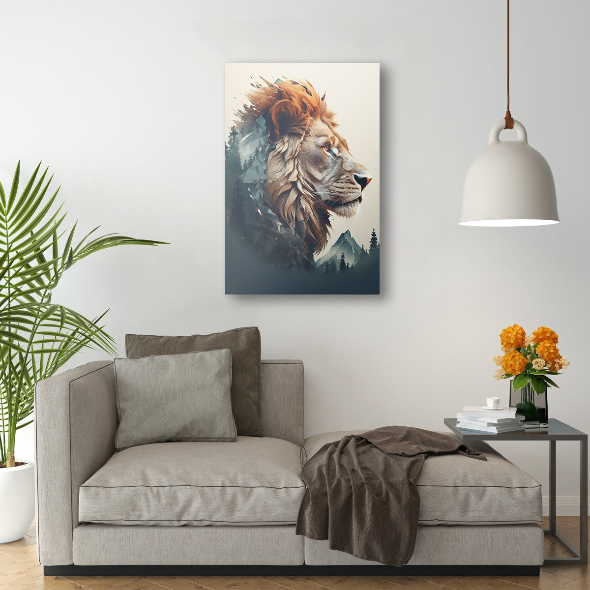 The Lion's Untamed Splendor Wall Art