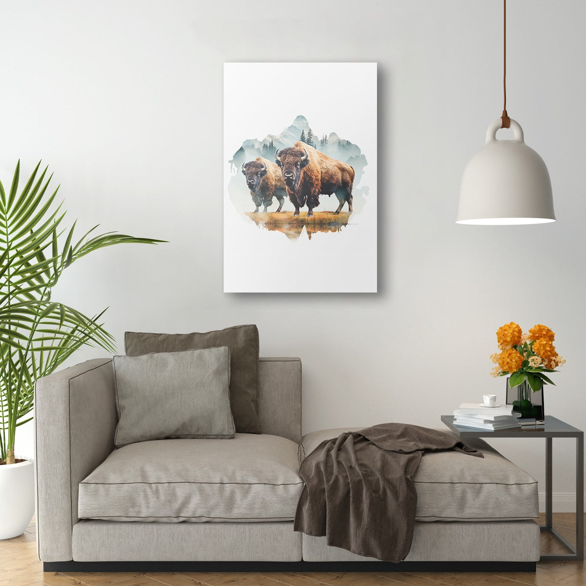 Bison In Wild Wall Art