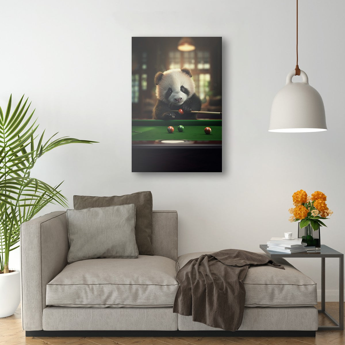 The Panda Playing Snooker Wall Art