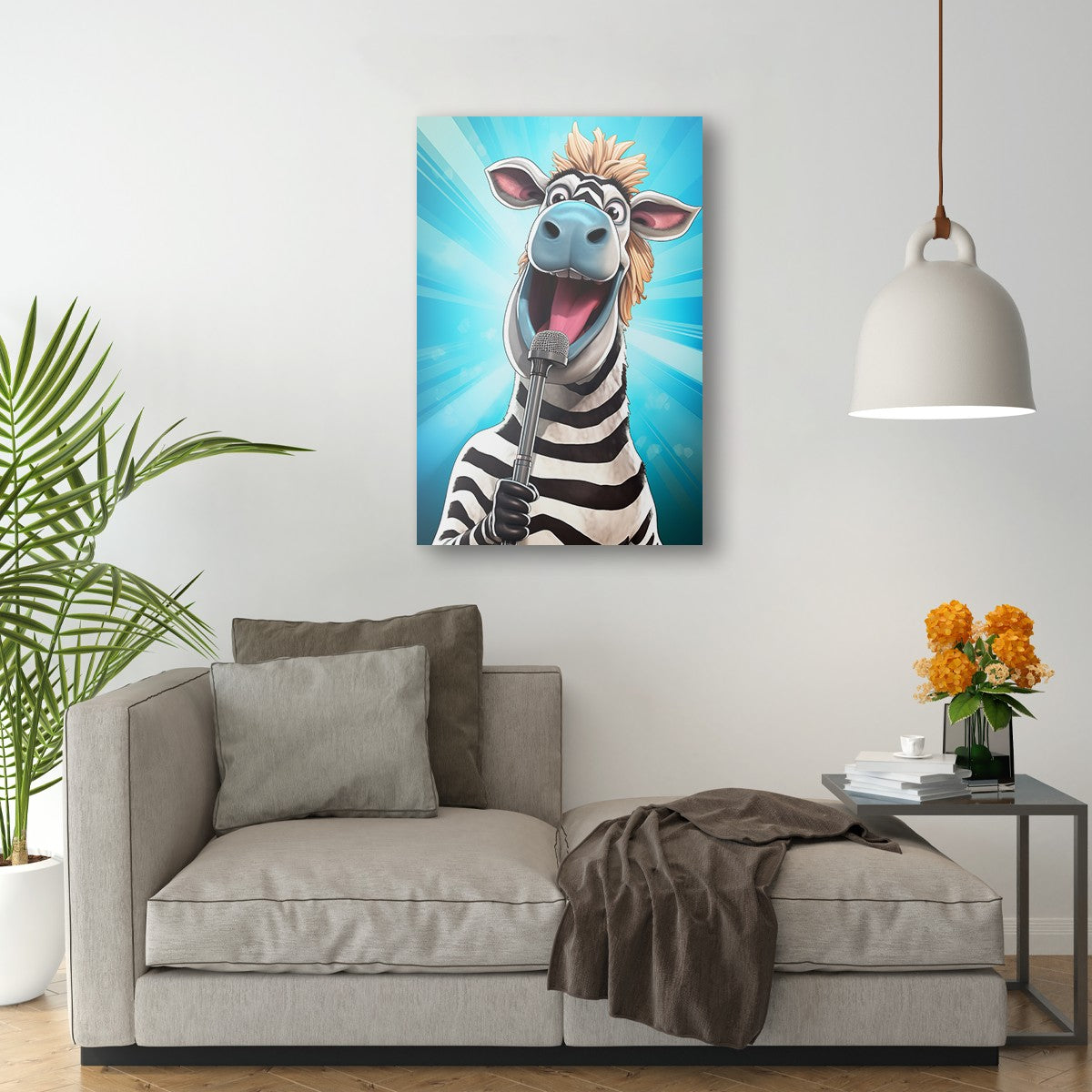 The Singing Zebra Funny Wall Art