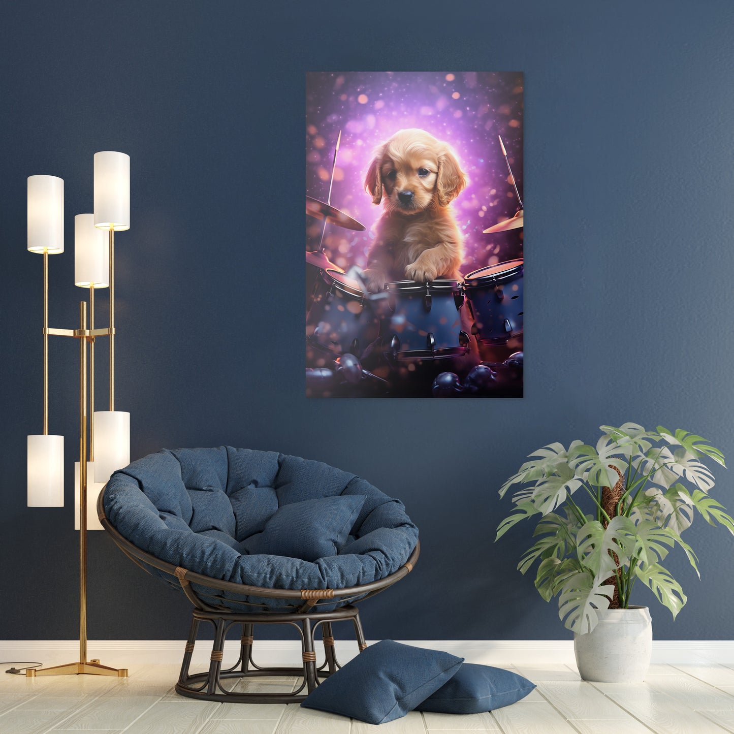 Puppy Drumming Wall Art