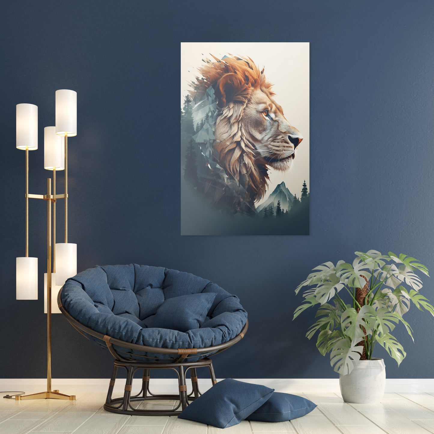 The Lion's Untamed Splendor Wall Art