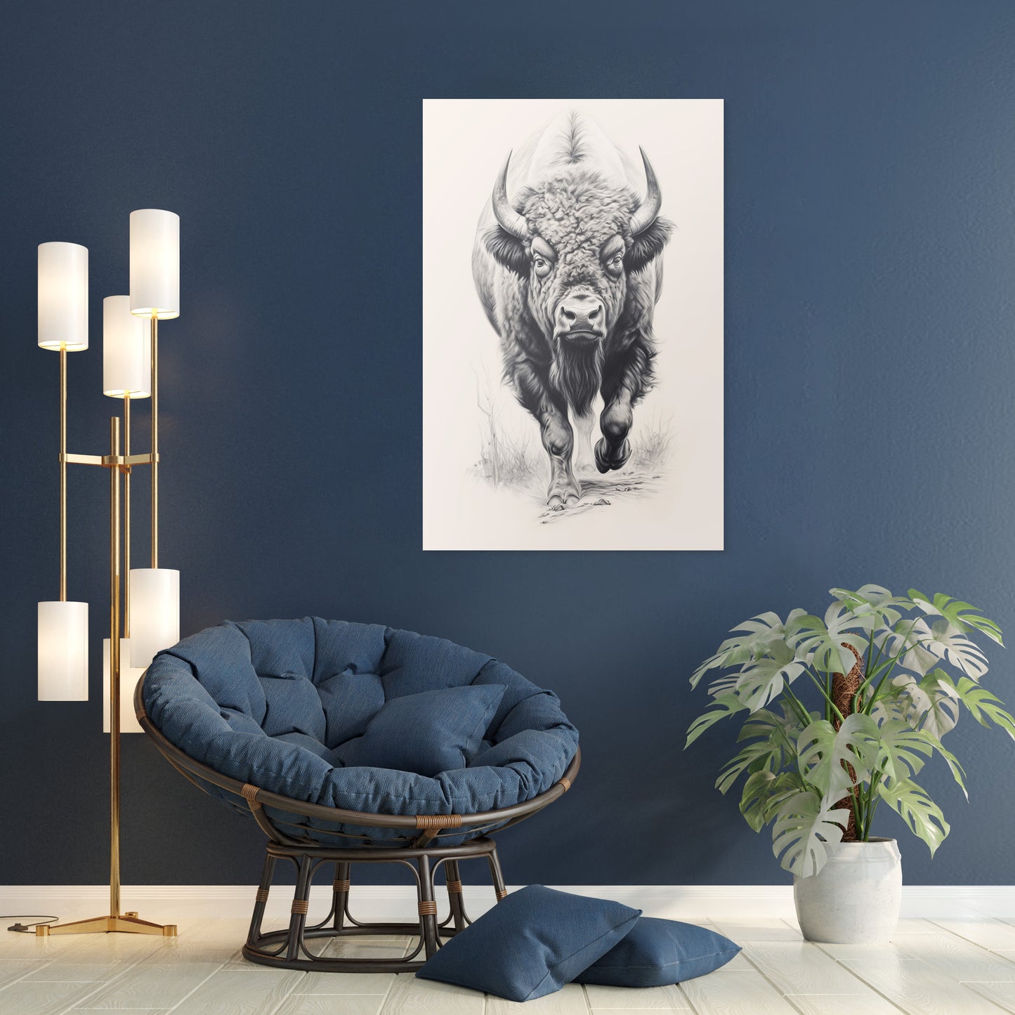 Furious Majesty Bison Wall Art