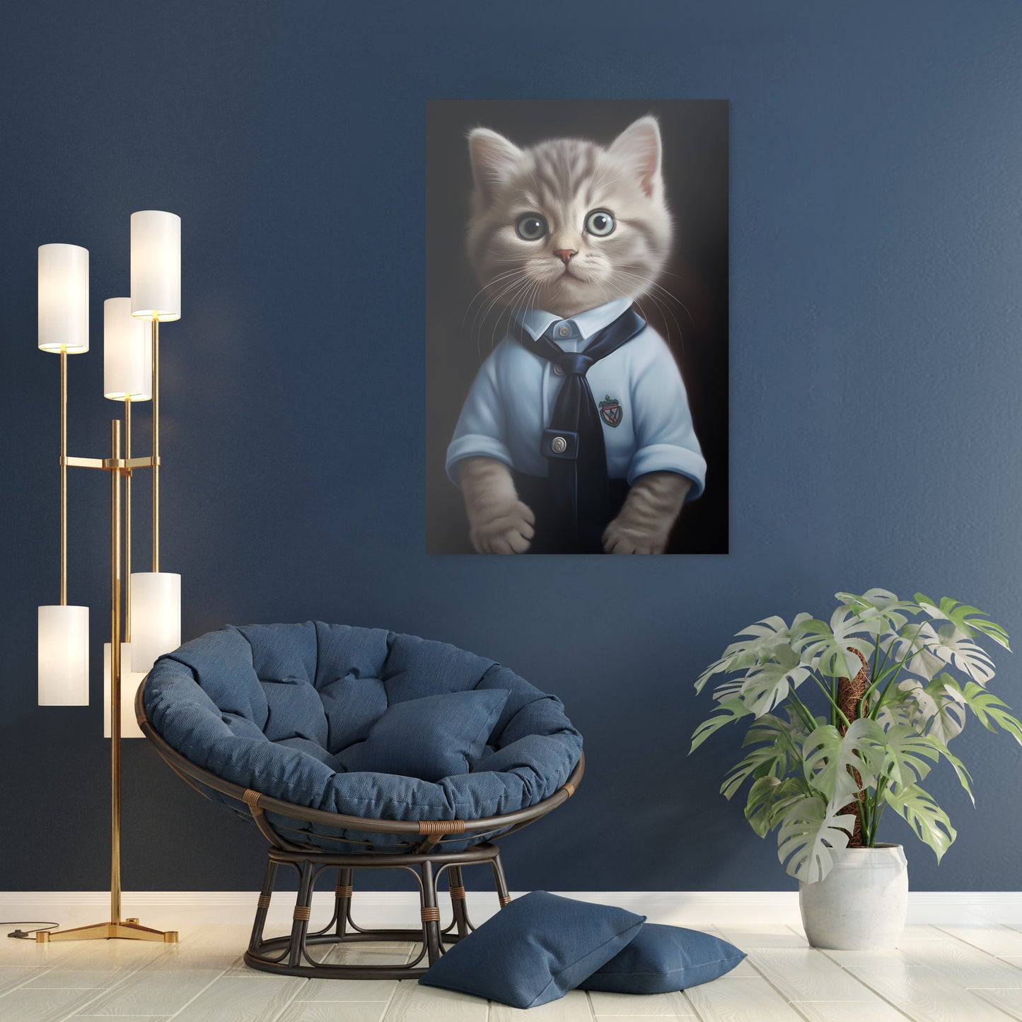 Cat in School Dress Wall Art
