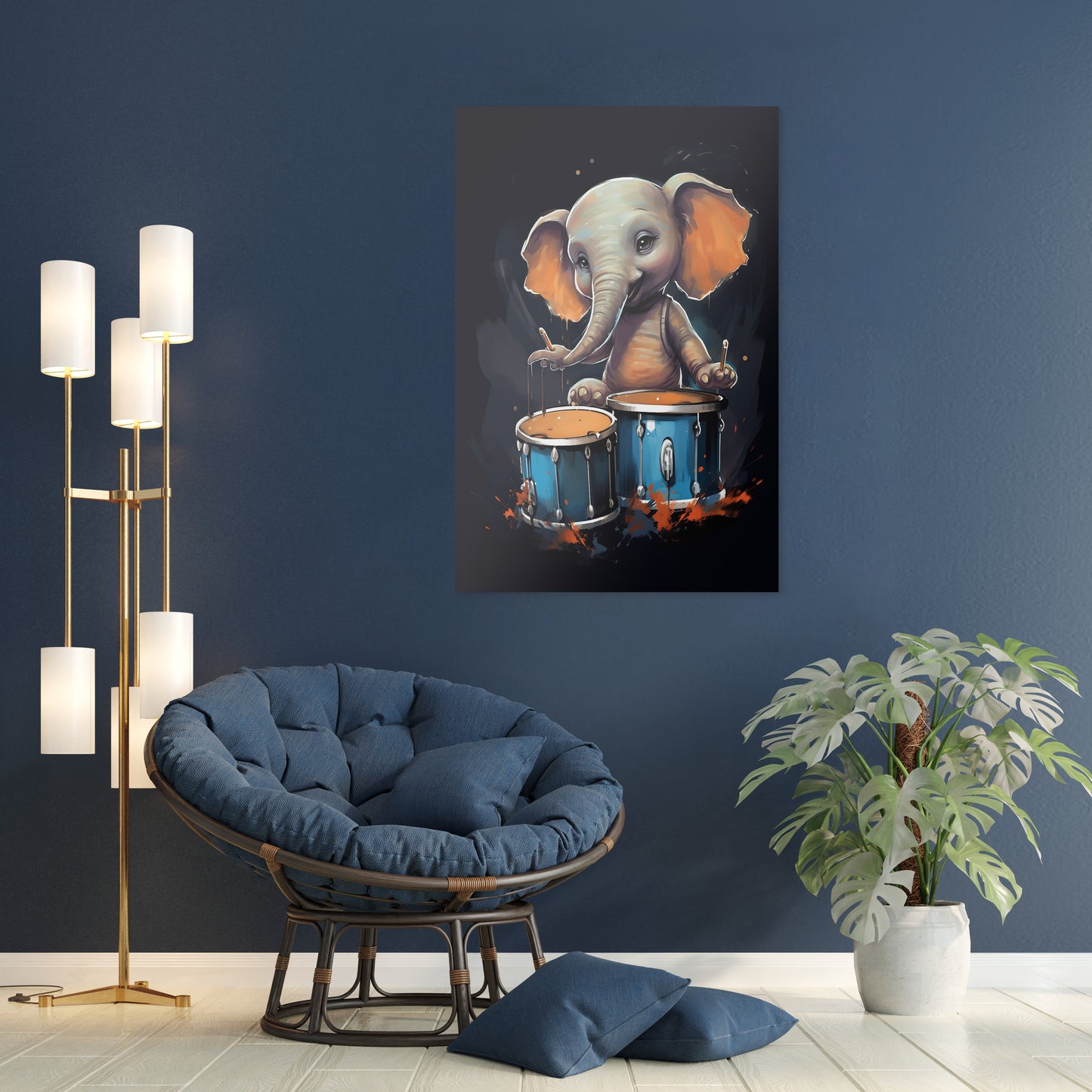 The Drumming Elephant Wall Art