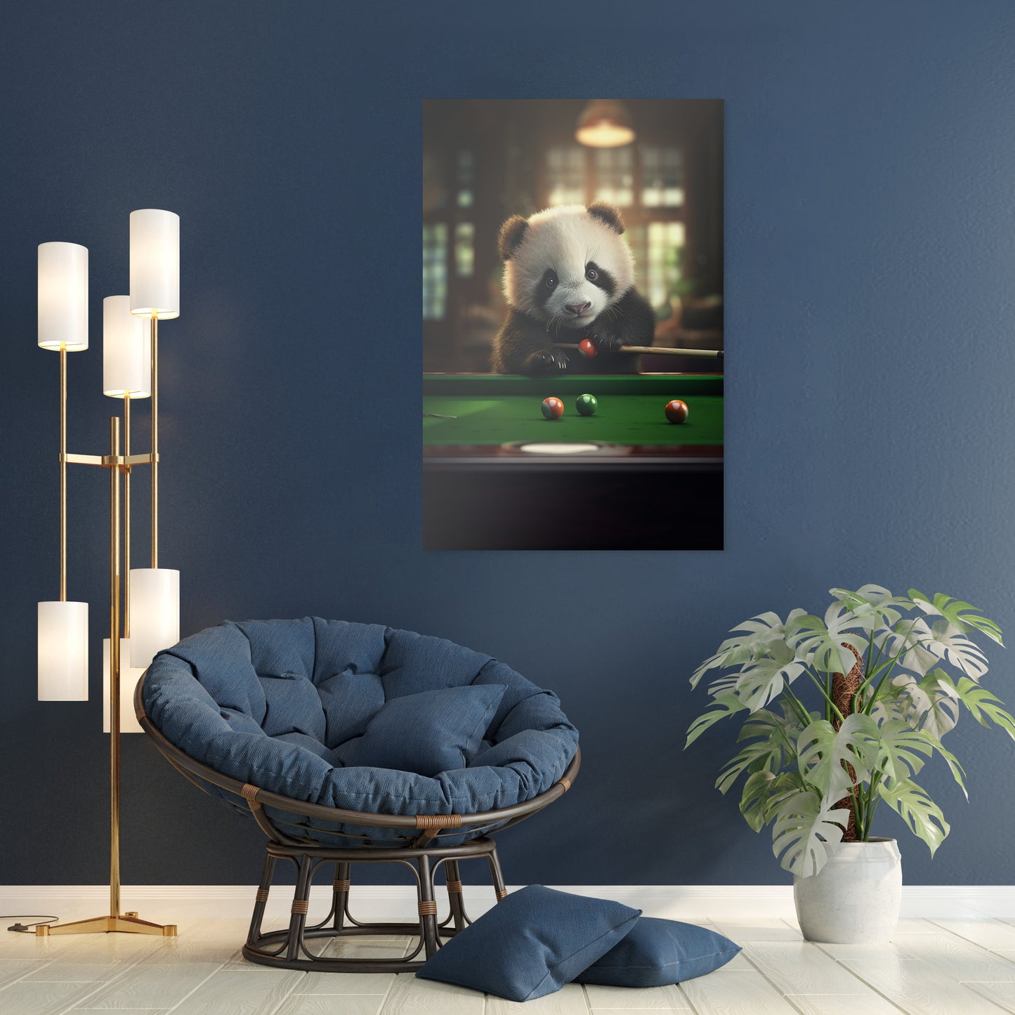 The Panda Playing Snooker Wall Art