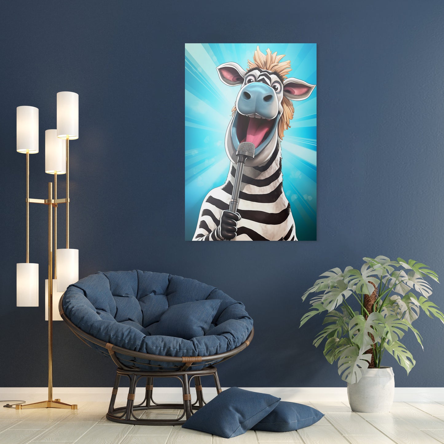 The Singing Zebra Funny Wall Art