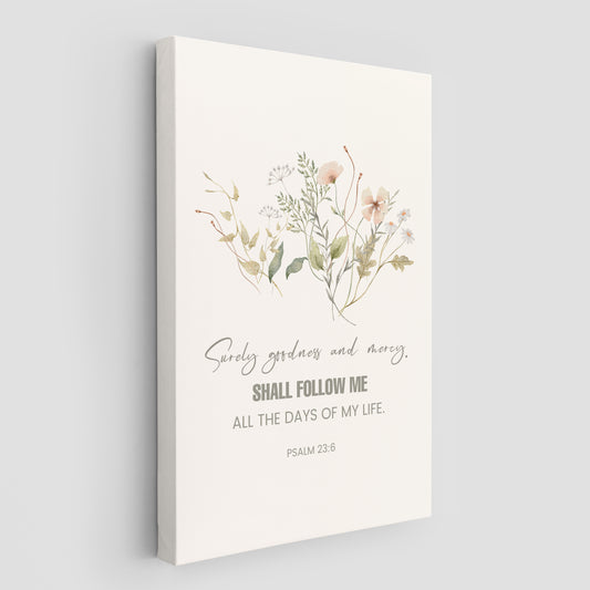 Psalm 23:6 - Surely goodness and mercy shall follow me all the days of my life