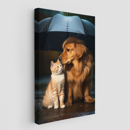 The Everlasting Friendship of Dog and Cat Wall Art