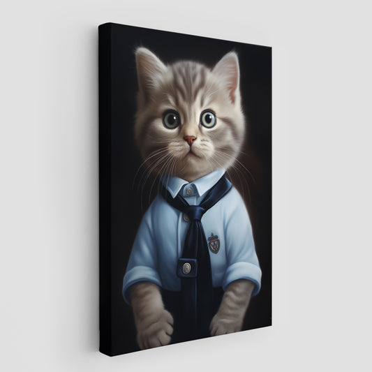 Cat in School Dress Wall Art