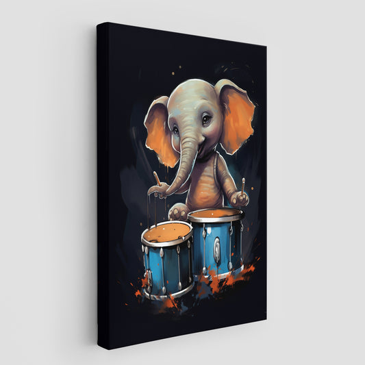 The Drumming Elephant Wall Art
