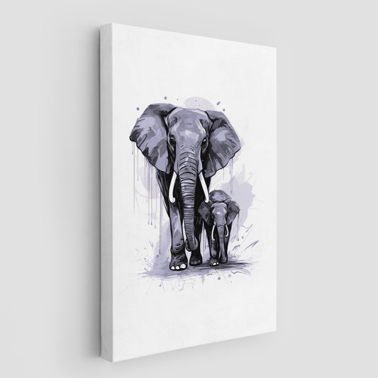 The Elephant and His Baby Wall Art