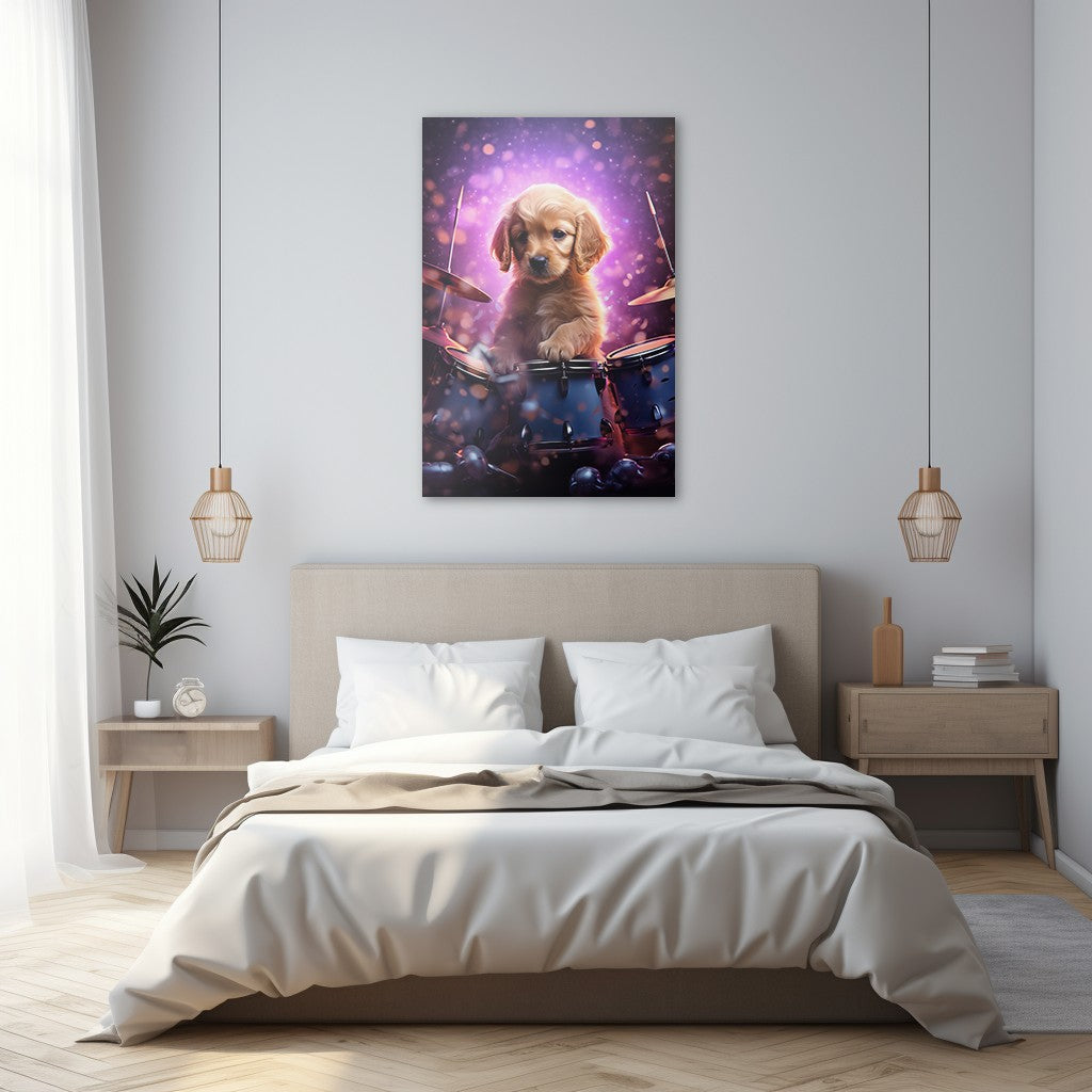 Puppy Drumming Wall Art