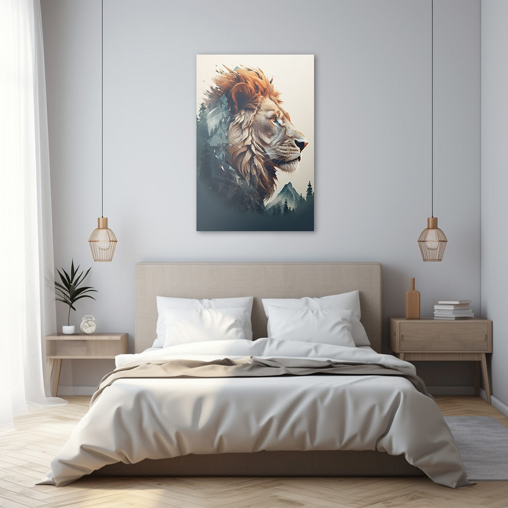 The Lion's Untamed Splendor Wall Art