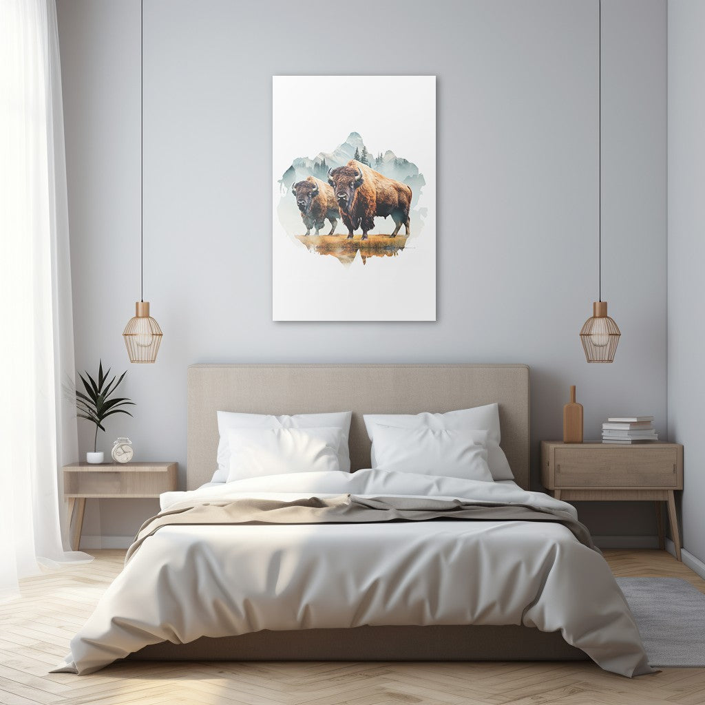Bison In Wild Wall Art