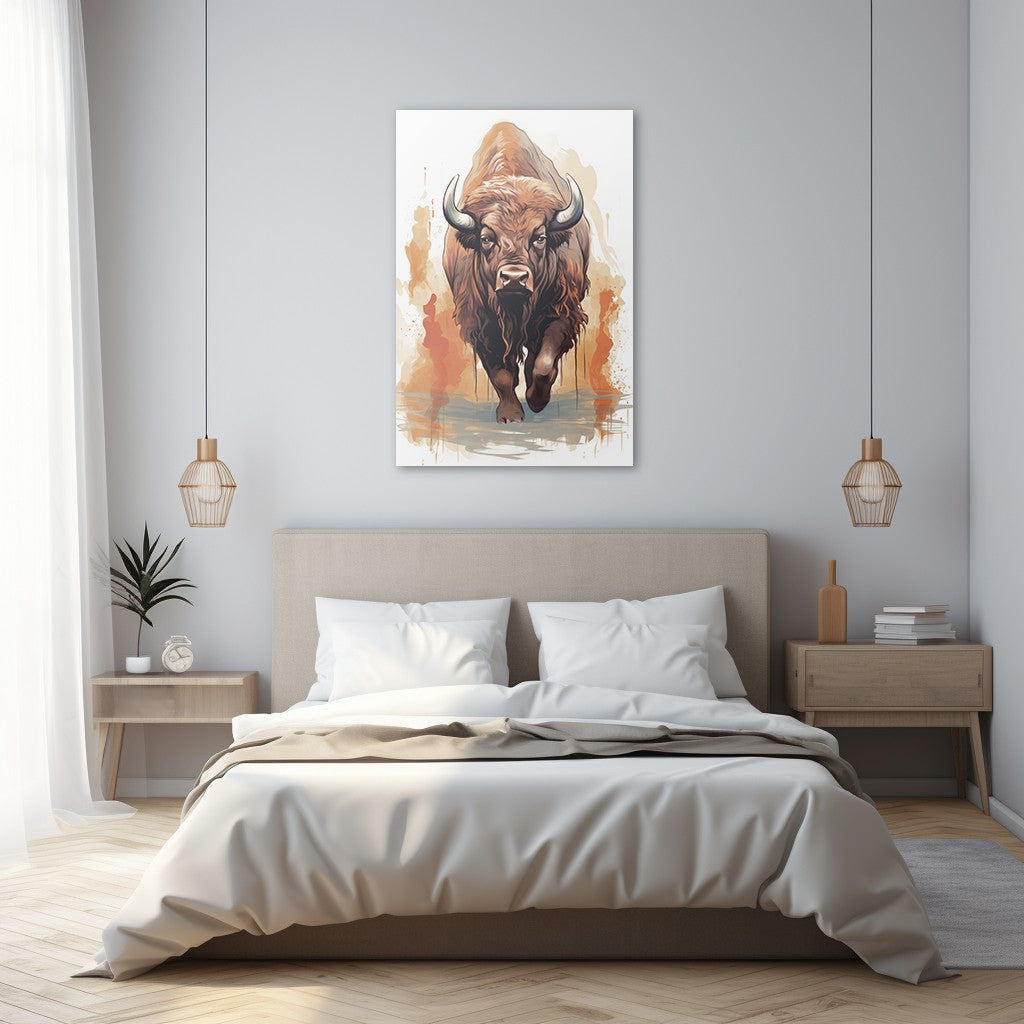 The Ferocious Bison Wall Art
