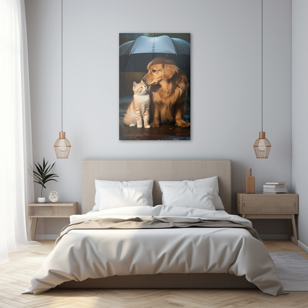 The Everlasting Friendship of Dog and Cat Wall Art