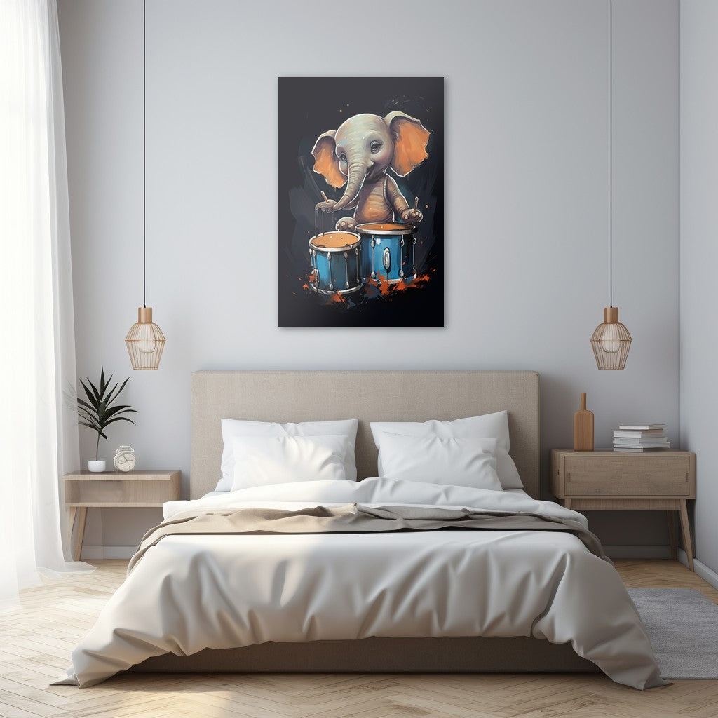 The Drumming Elephant Wall Art