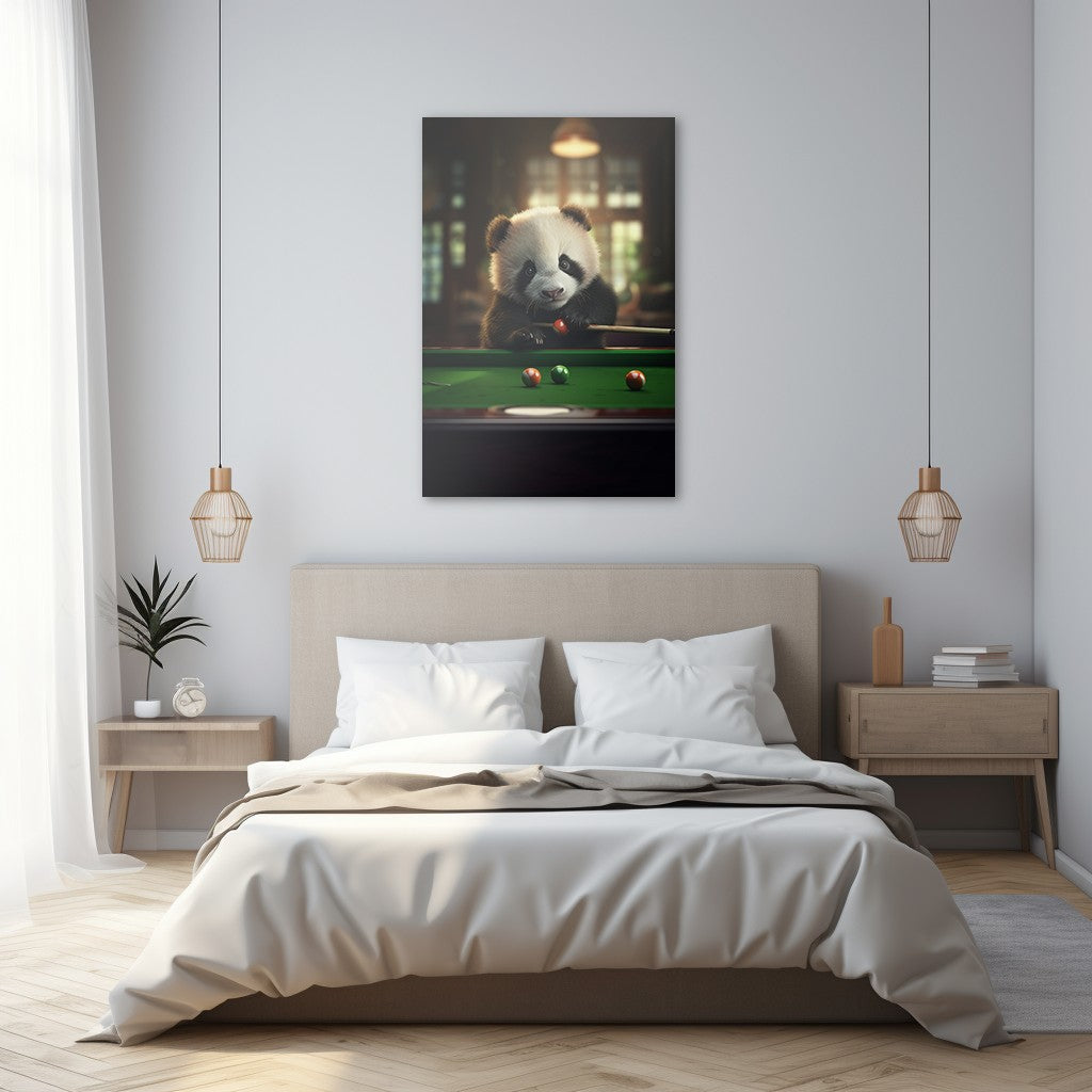 The Panda Playing Snooker Wall Art